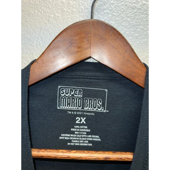 Super Mario bros Shirt Game Over Nintendo Video Game Graphic Balck tee 2XL - Picture 5 of 8